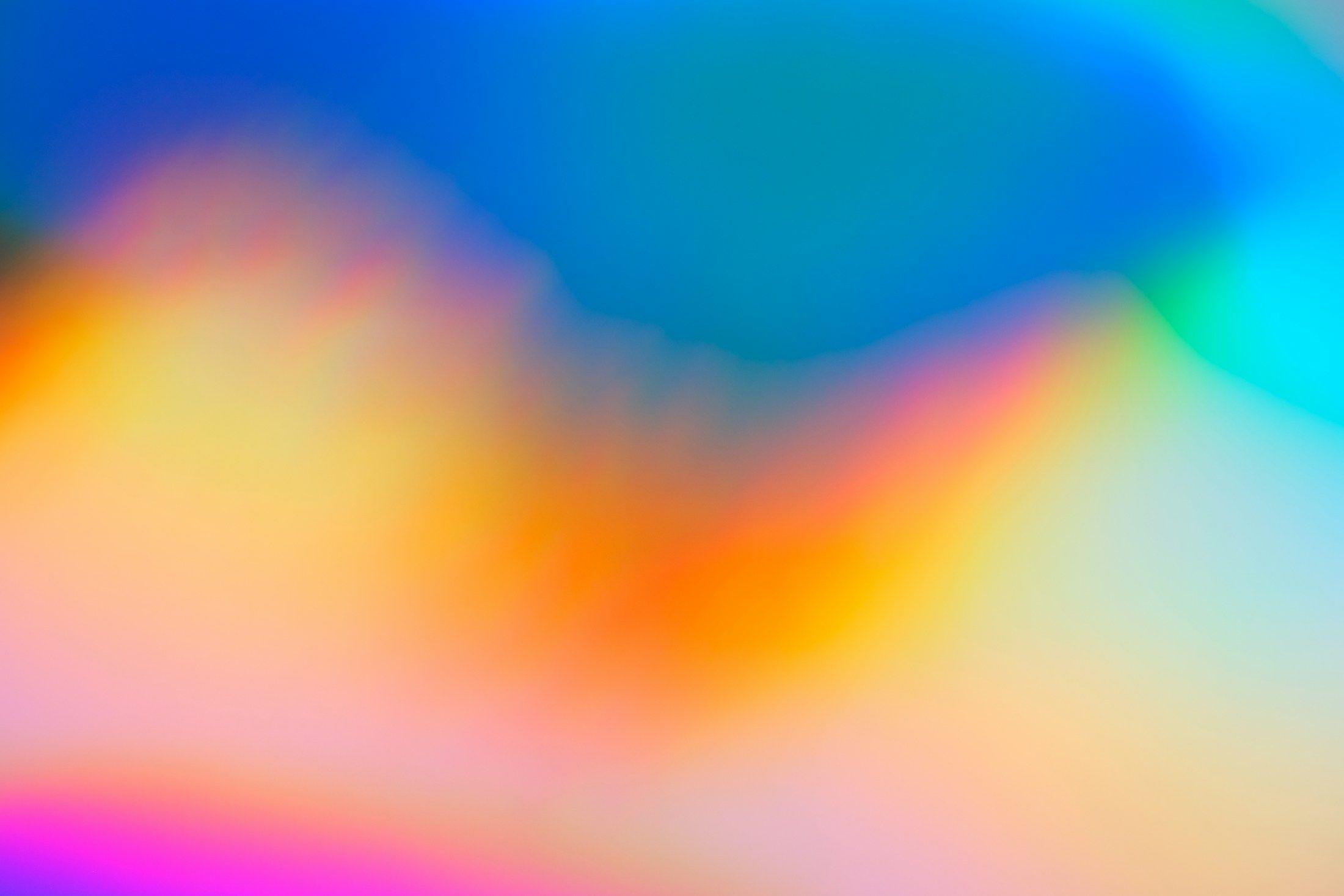 Layered red and blue abstract paper forms